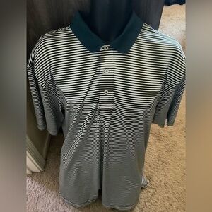 Men’s green striped used size XL Oxford Golf premium polo shirt